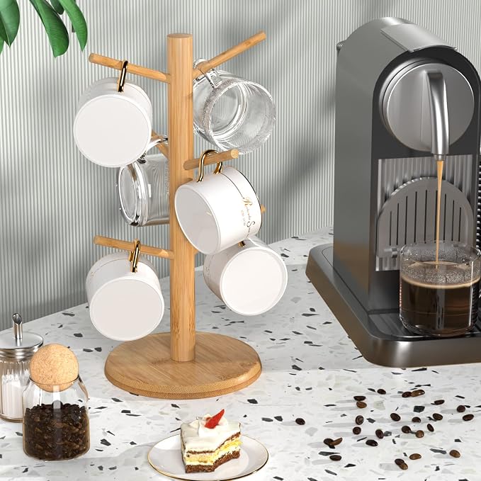 Wisuce Bamboo Mug Tree with Thicker Base - Image 5