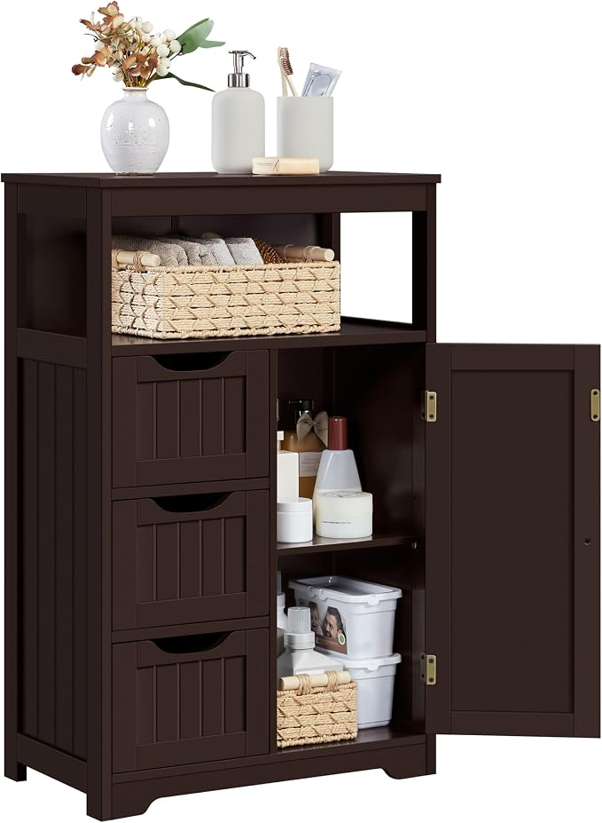 Yaheetech Wood Bathroom Floor Cabinet by Unknown