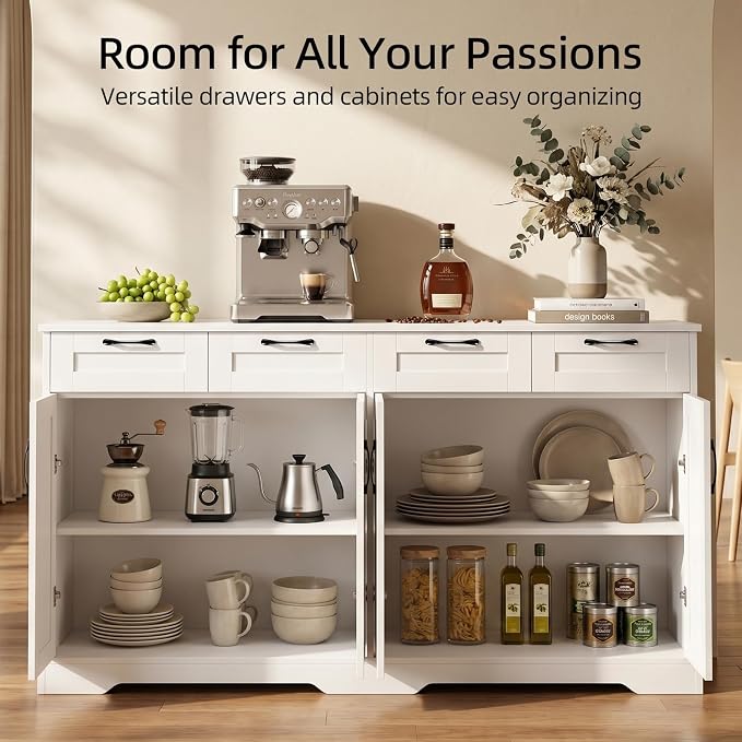60" Farmhouse Buffet Cabinet - Image 3
