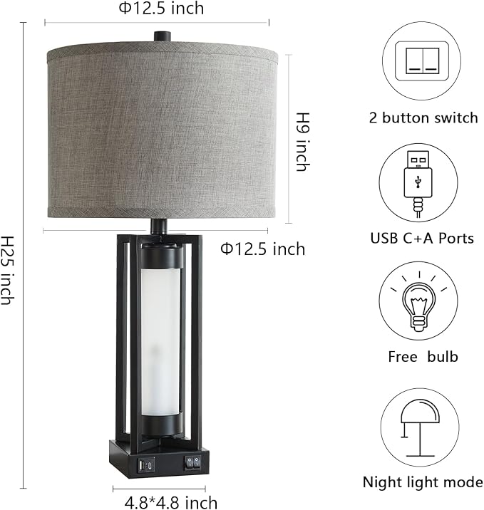 Set of 2 Modern Table Lamps for Living Room - Image 6