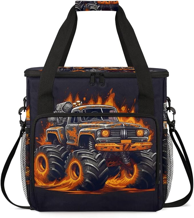 Fiery Monster Car Coffee Maker Carring Bag, Large Insulated Storage Organizer by Home