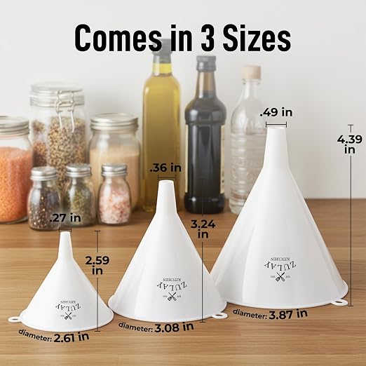 Zulay Kitchen 3-Piece Plastic Funnel Set - Image 3