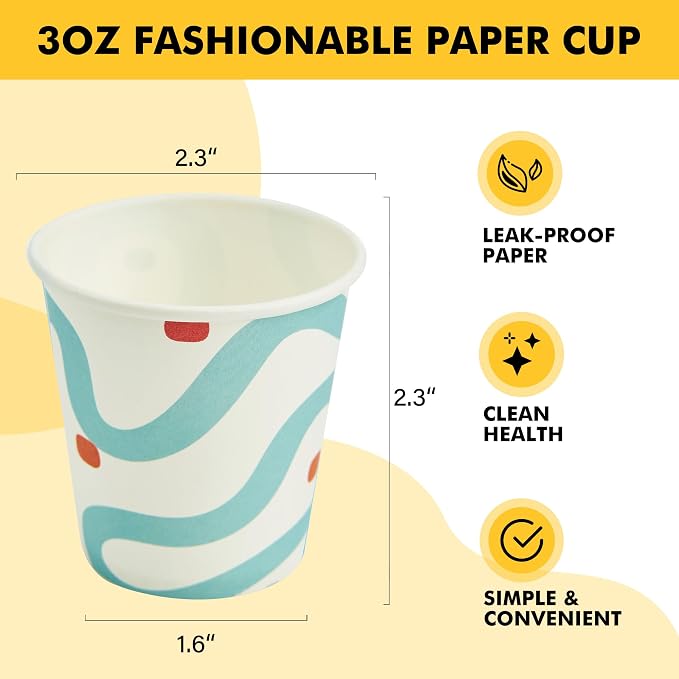 RACETOP Paper Cups 3 oz, Bathroom Cups 3 oz, Disposable Bathroom Paper Cups - Image 2