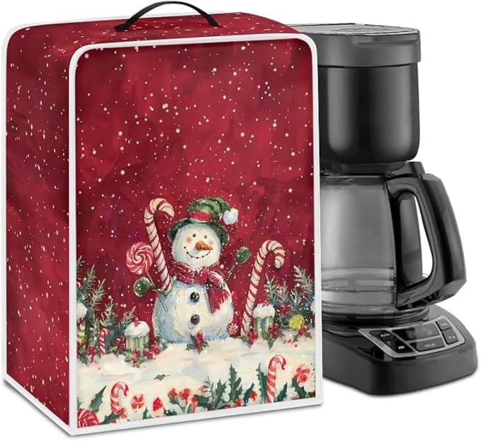 Christmas Candy Snowman Coffee Maker Covers by Kathyboom