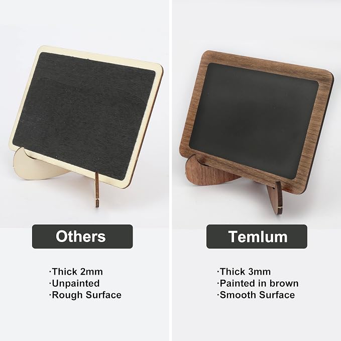 Temlum 15 Pcs Mini Chalkboard Sign - Image 3