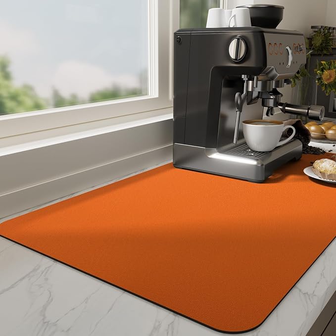 Ecotrim Absorbent Coffee Mat, Stain Hiding PU Leather Surface, Non-Slip Natural by Unknown