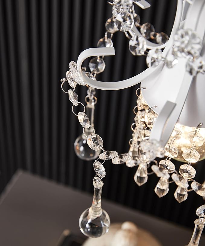Mini Style Crystal Chandelier Pendant Light White - Image 5
