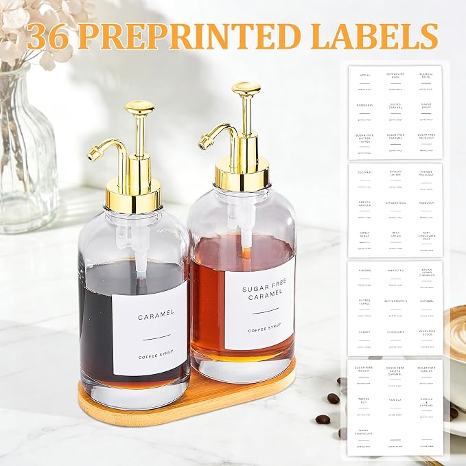 Coffee Syrup Dispenser, Coffee Bar Accessories 16.9 oz 500 ml - Image 6