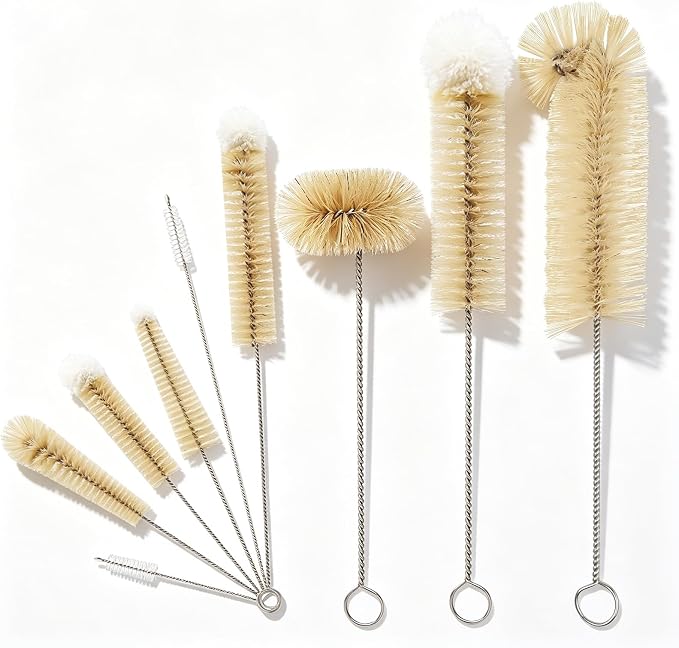Masthome 9 Pack Bottle Brush Set, Boar Bristle Mixed PP Baby Bottle Cleaner by Masthome