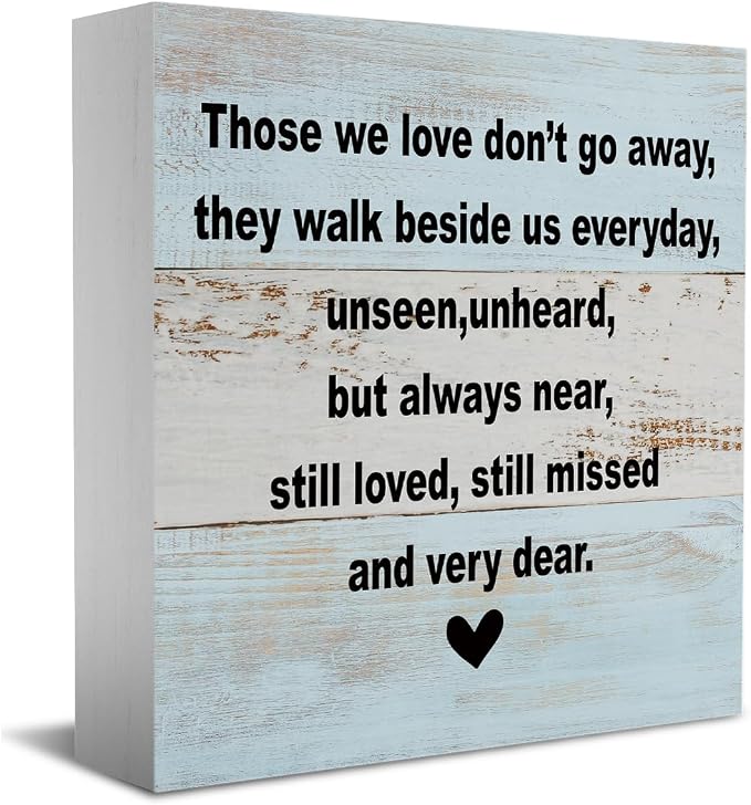 Memorial Gifts Sympathy Gift Decor Desk Decor Wooden Box Sign Rustic Wood Block by HTBIG