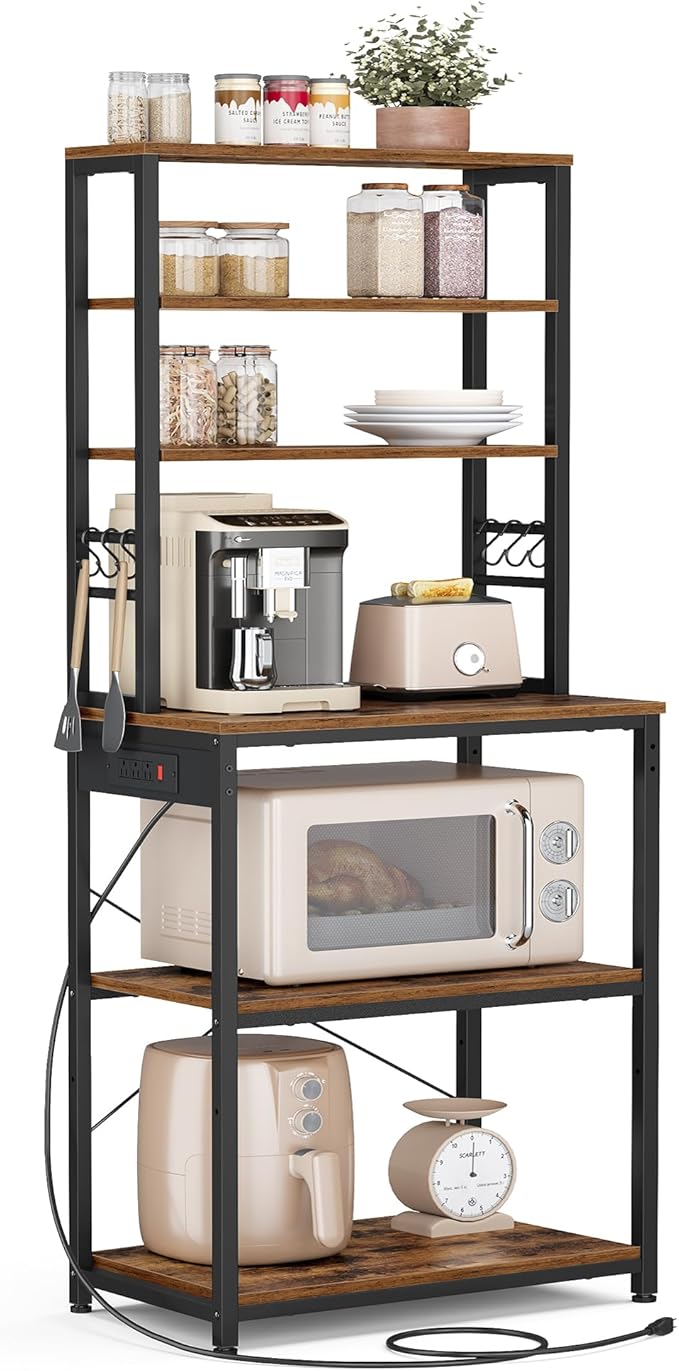 VASAGLE Bakers Rack with Power Outlet, 23.6 Inches Coffee Bar by Unknown
