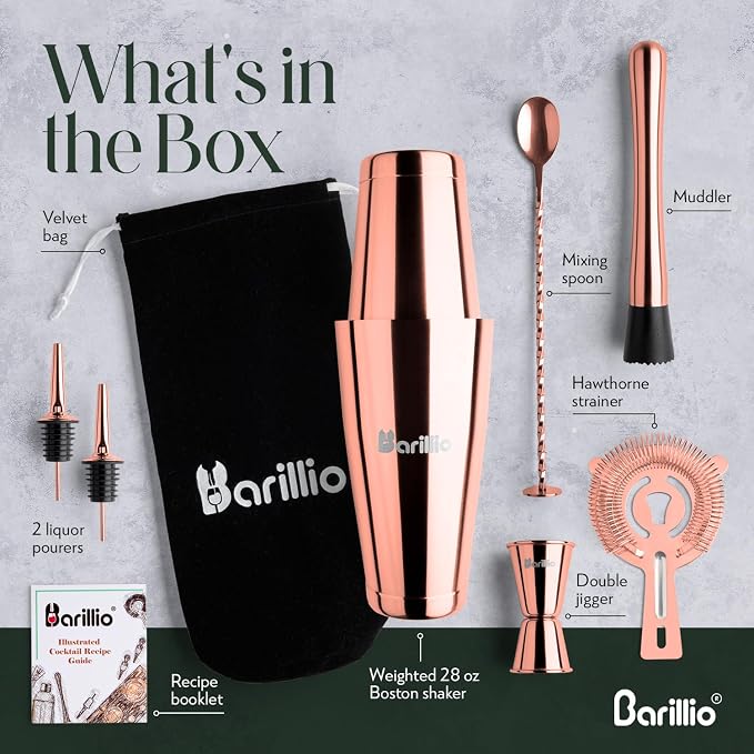 Barillio Rose Gold Boston Shaker Set - Image 2