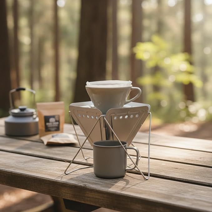 Foldable Coffee Drip Stand, Stainless Steel Pour Over Holder - Image 3