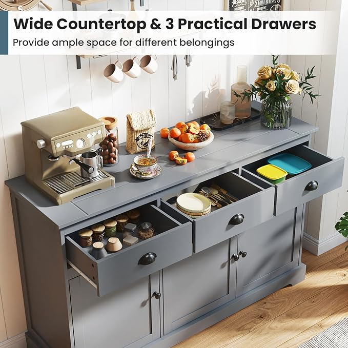 COSTWAY Sideboard Buffet Cabinet - Image 4