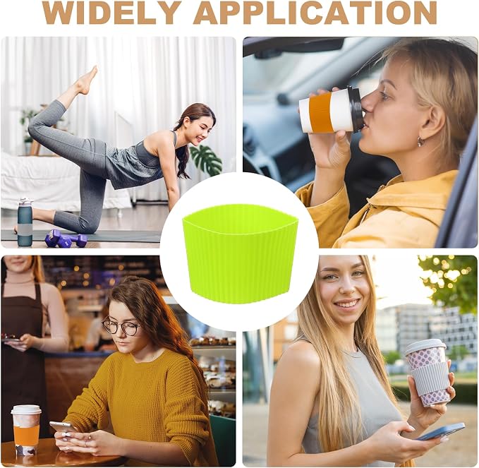 uxcell 6Pack Coffee Cup Sleeves, Reusable Silicone Heat Resistant Cup - Image 6