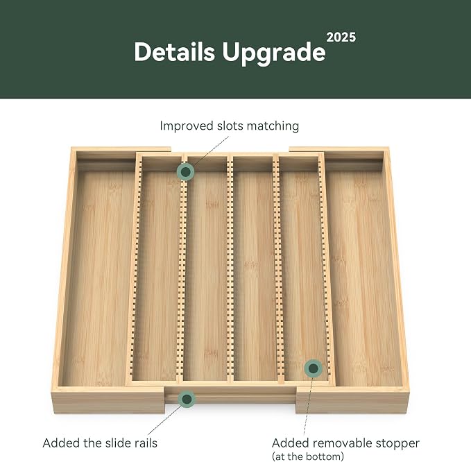 Larger Expandable Bamboo Organizer Holder - Image 5