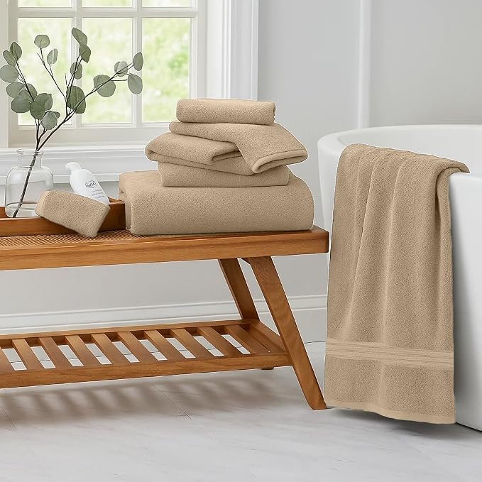 RIVERSIDE Pack of 8 Towels Set, 2 Large Bath, 2 Hand, 4 Face Washcloths - Image 6
