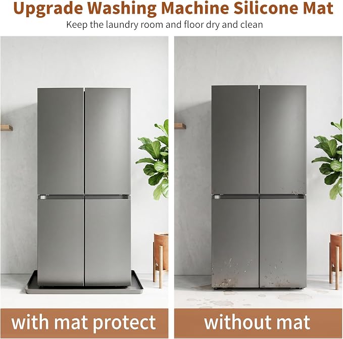 Large 29×29''Silicone Washing Machine Drain Pan, 0.98" Raised Edges, Non-Slip - Image 5