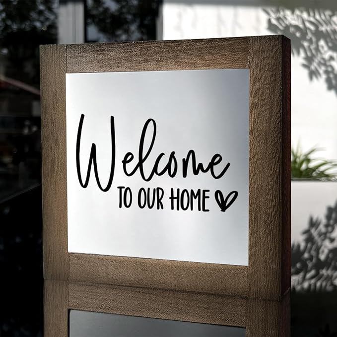 C2 Freestanding Welcome Sign for Home Entryway, Farmhouse Decor for Front Door - Image 3
