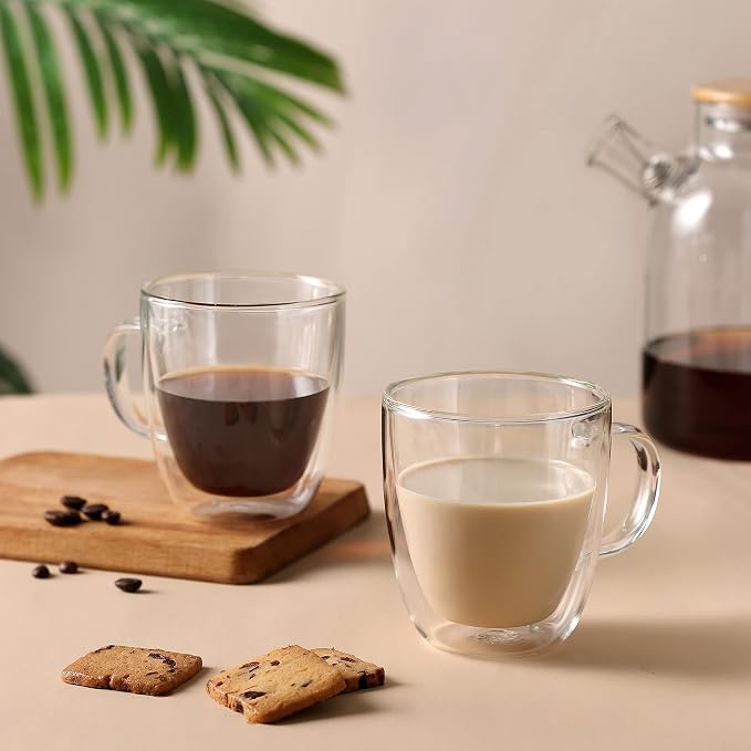 CNGLASS Insulated Espresso Glass Mugs 5.4oz/160ml, Small Clear Coffee Mugs Set - Image 7