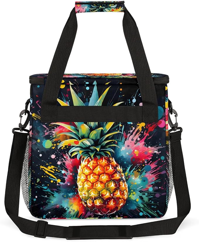 Pineapple Coffee Maker Carring Bag, Large Insulated Storage Organizer Case Tote - Image 5
