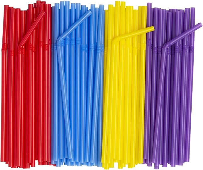 Comfy Package Flexible Plastic Drinking Straws by ComfyPackage