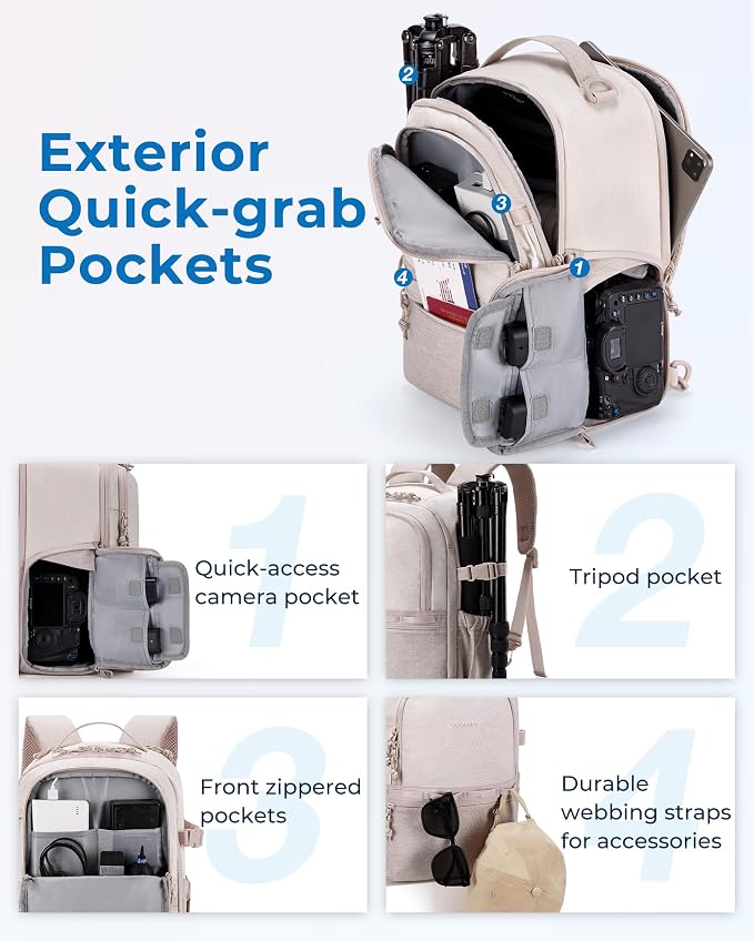 BAGSMART Small Camera Backpack, DSLR SLR Camera Bags - Image 6