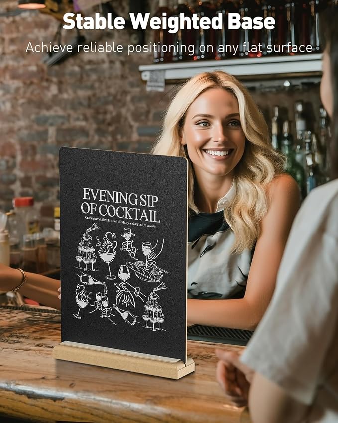 Uniclife 3 Pcs A4 Tabletop Chalkboard Sign - Image 5