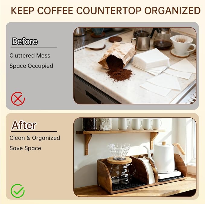 MAVOTER Acacia Coffee Bar Station Organizer Stand - Image 7