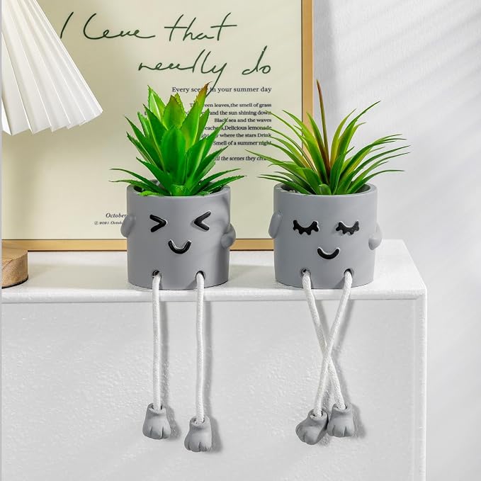 3Pack Fake Plants in Cute Pots, Indoor Faux Plants Decorations Lifelike - Image 7