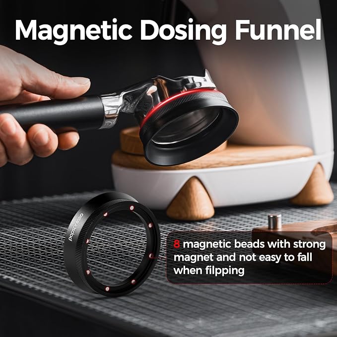 51mm V3 Magnetic Dosing Funnel, 8 N52 Magnets Low-Profile Espresso Funnel - Image 5