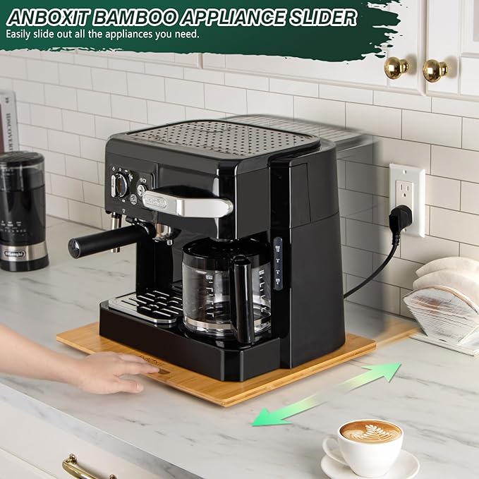 ANBOXIT Bamboo Appliance Slider, Sliding Tray - Image 2