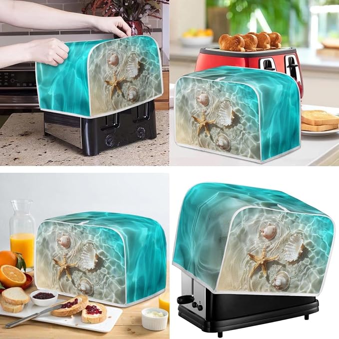 doginthehole 4 Slice Toaster Cover and Blender Dust Cover Seaside Starfish - Image 2