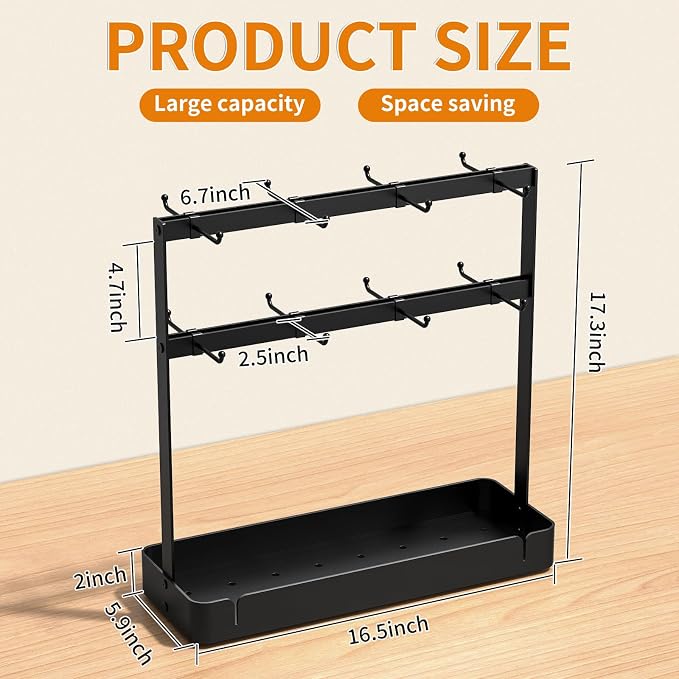 RCHYFEED Countertop Coffee Cup Holder, Aluminum Alloy Mug Holder Organizer - Image 7