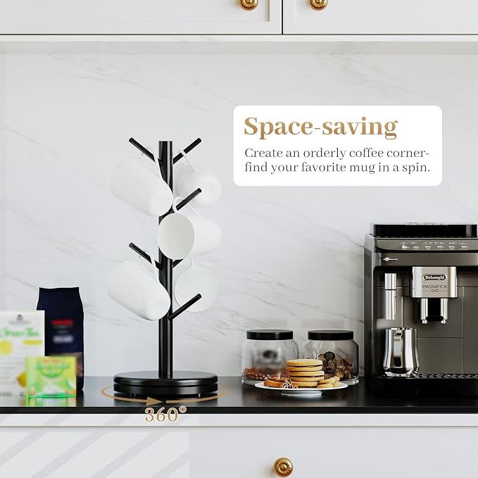 Mug Holder Tree, 360° Rotating Coffee Cup Rack - Image 6