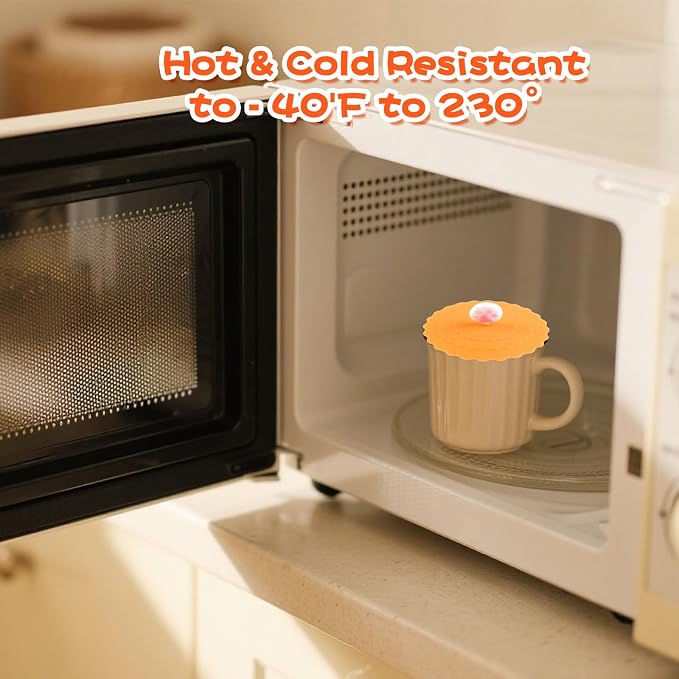 8PCS Silicone Cup Lids Mug Cover, Colorful Food Grade Anti-dust Airtight Seal - Image 5