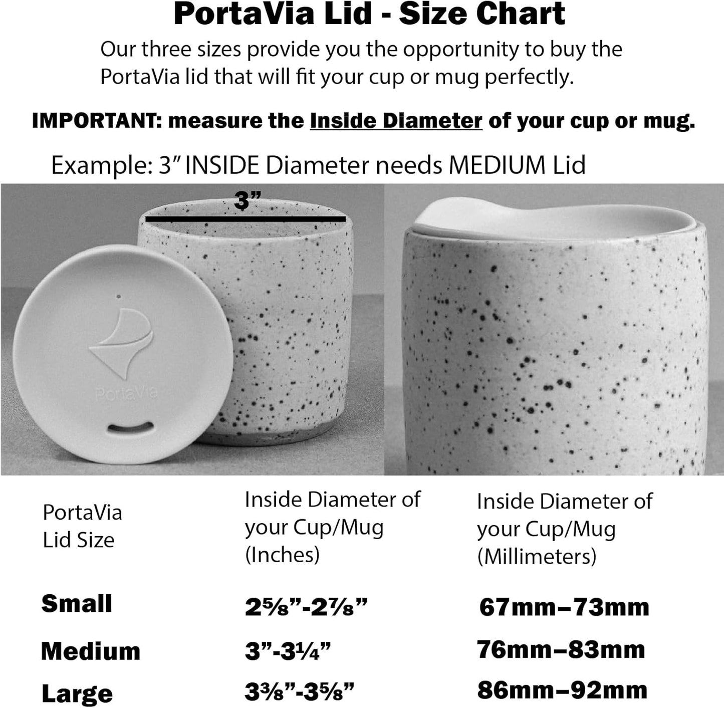 Reusable Coffee Cup Silicone Lid – Fits Most Tumbler, Water Bottle, & Ceramic Coffee Mug Between 3"-3¼" – Dishwasher-Safe Travel Mug Lid keeps your beverage in your mug (Medium - Navy)