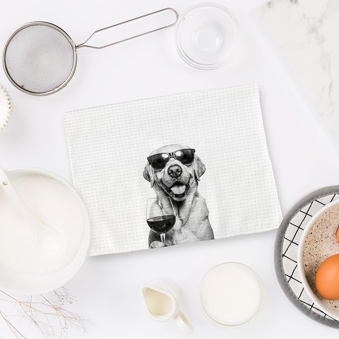 Labrador Retriever Gifts Wine Kitchen Towels, Gifts - Image 6