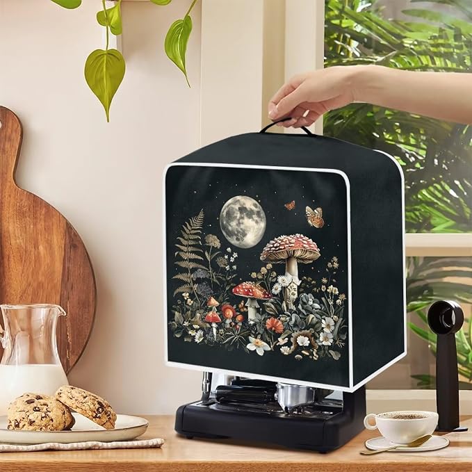 Mushroom Coffee Maker Cover Moon Dust Proof Appliance Cover Machine Washable - Image 4