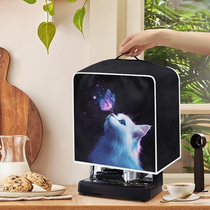 White Cat Butterfly Coffee Machine Covers Anti Dust Covers - Image 4