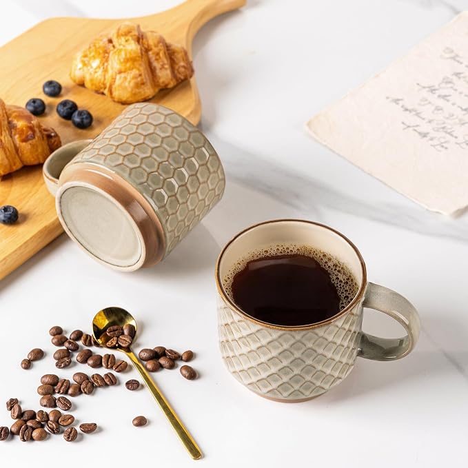 GBhome 15OZ Stackable Coffee Mugs, Ceramic Coffee Mugs - Image 2