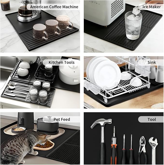 Silicone Coffee Mat Dish Drying Mat, Espresso Mat - Image 8