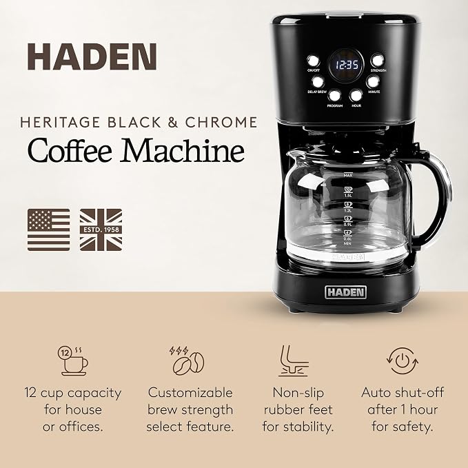 HADEN Coffee Machine, 12 Cup Programmable Drip Coffee Maker - Image 2