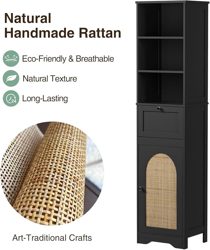 FiveWillowise 67" H Bathroom Storage Cabinet - Image 3