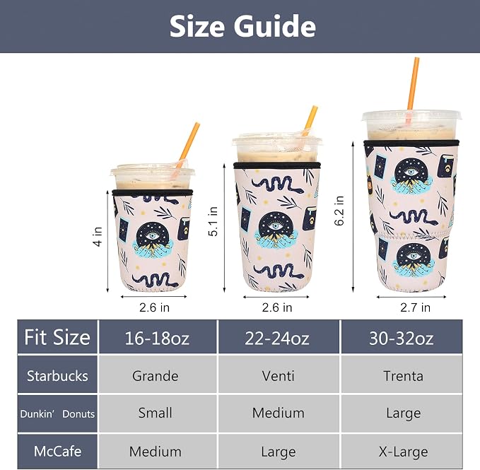 3 Pack Reusable Iced Coffee Sleeves - Image 2