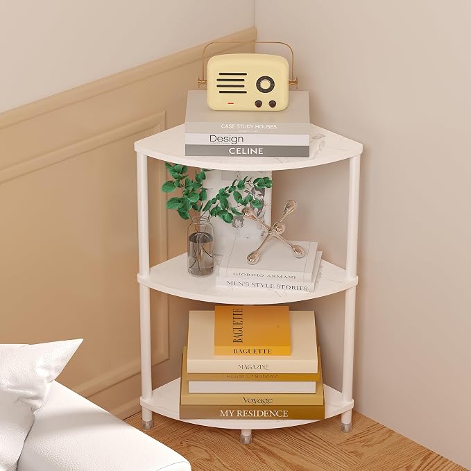3 Tier Corner Shelf Stand, 23.2" Kitchen Shelf Organizer - Image 3