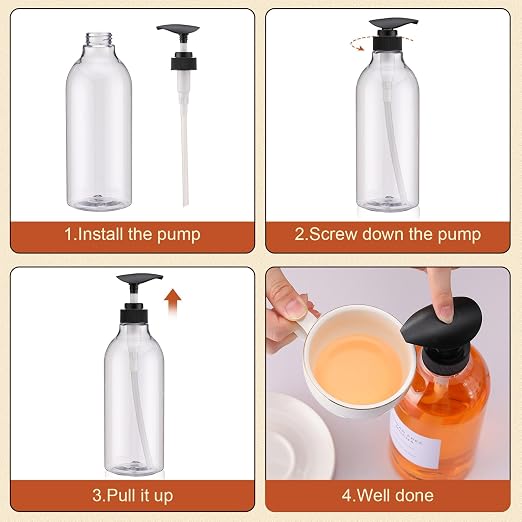 9 Pcs Coffee Syrup Dispenser Set 25.4 Oz/750 ml Plastic Coffee Syrup Dispenser - Image 5