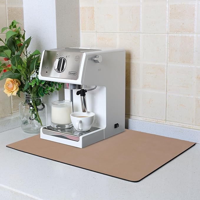 ZLR Coffee Bar Mat for Espresso Machine, Stain-Hiding PU Top, Non-Slip Back by ZLR