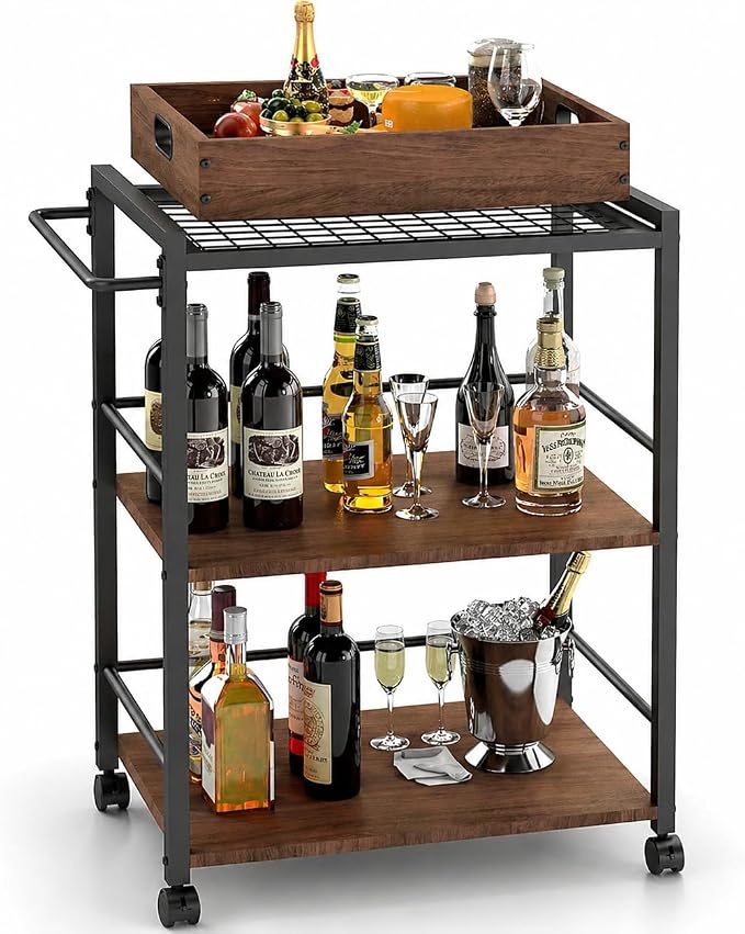 3 Tier Kitchen Cart, Rolling Bar Cart by Unknown