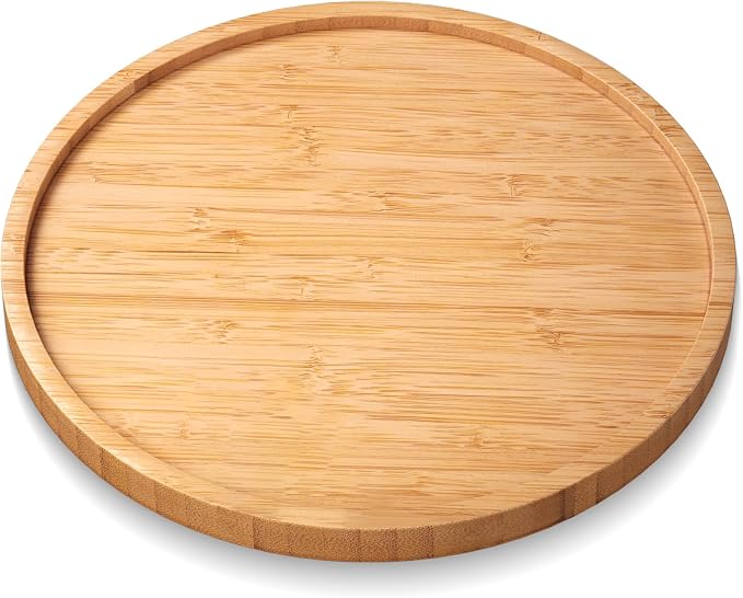 VERTORGAN Bamboo Serving Tray, 8.7 Inch Decorative Trays Platter by VERTORGAN